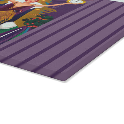 Countdown to Christmas Elegance Glass Cutting Board