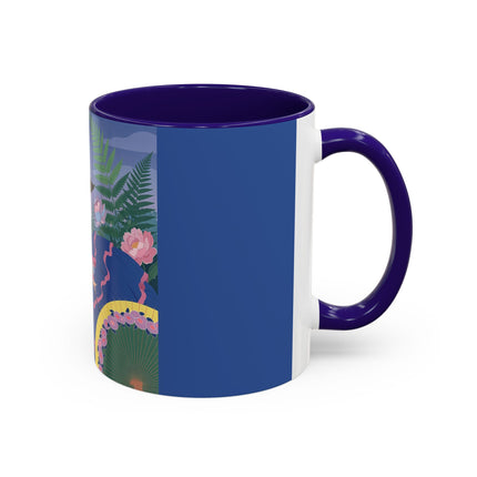 The Lady Of The Garden Stroll Colorful Mugs – Art Deco Botanical Elegance