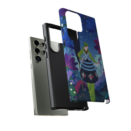 🌸🐦 The Lady Of The Midnight Bird Garden Phone Case – Art Deco Floral Fantasy