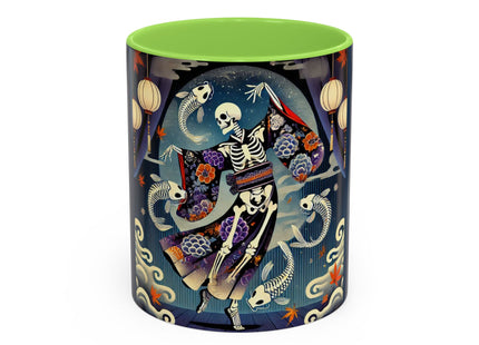 Skeleton Kabuki Performer Colorful Mugs (11oz, 15oz)