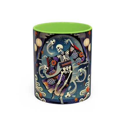 Skeleton Kabuki Performer Colorful Mugs (11oz, 15oz)