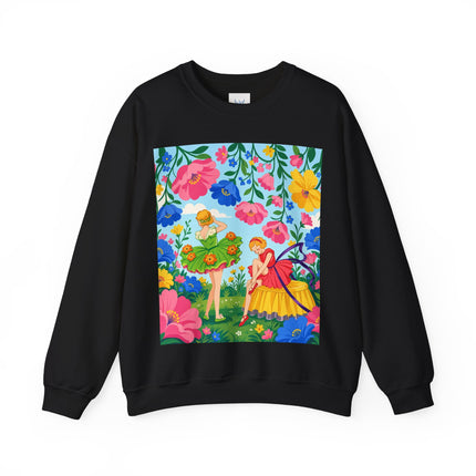 🌸🧚 The Fairies In The Flower Garden Crewneck Sweatshirt – Art Deco Floral Whimsy