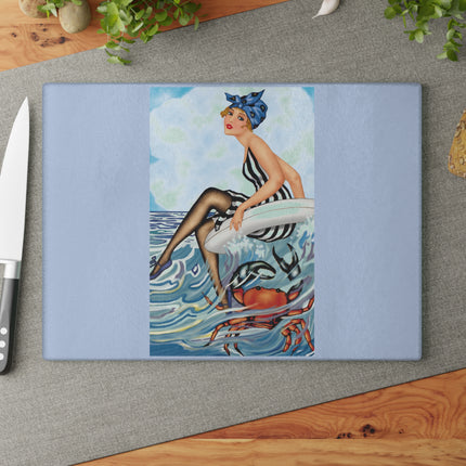 Playful Waves and Fashion Follies Glass Cutting Board