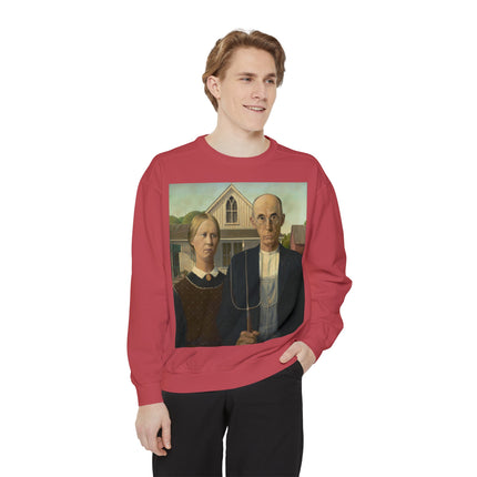 American Gothic by Grant Wood Unisex Garment-Dyed Sweatshirt