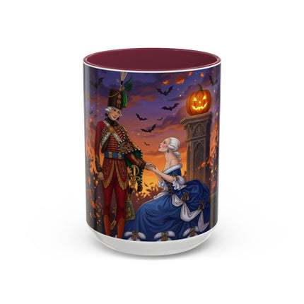 🎃💙 The Pumpkin Lantern Courtship Colorful Mug – Romantic Halloween Elegance