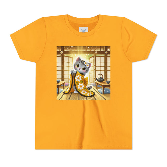 Playful Kitten in the Tea Room Youth Short Sleeve Tee