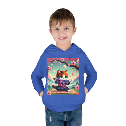 Samurai Kitten Toddler Pullover Fleece Hoodie