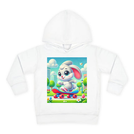Skateboard Bunny Adventure Toddler Pullover Fleece Hoodie