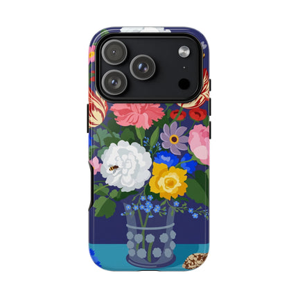 Midnight Floral Bouquet Phone Case – Vibrant Blooms & Enchanted Garden