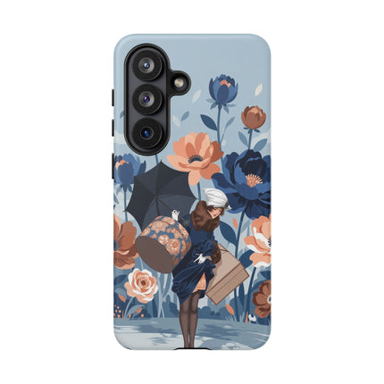 ☂️🌺 The Lady Of The Traveling Garden Phone Case – Art Deco Floral Adventure
