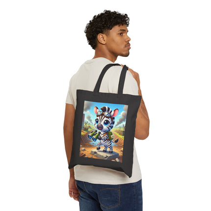 The Zebra Lookout Cotton Canvas Tote Bag – Adventure, Curiosity & Explorer Spirit