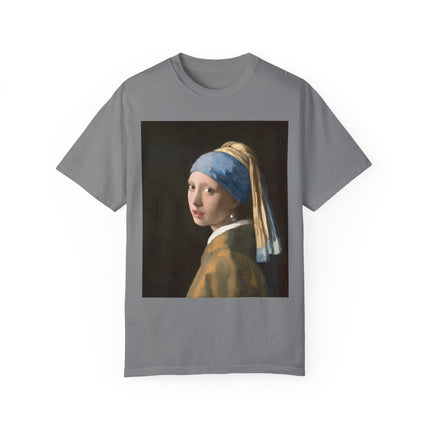 Girl with a Pearl Earring by Johannes Vermeer Unisex Garment-Dyed T-shirt