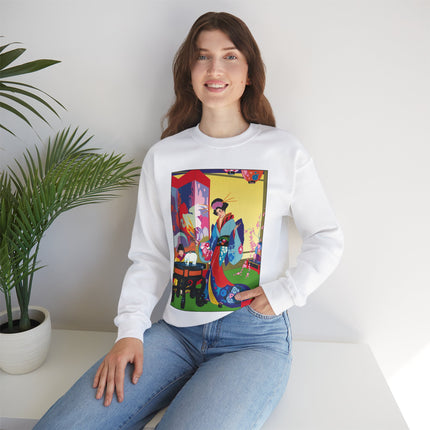 A Timeless Journey by Umberto Brunelleschi Heavy Blend™ Crewneck Sweatshirt