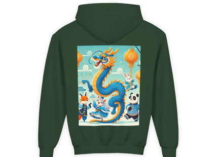 Blue & Gold Dragon Festival Parade Youth Heavy Blend Hooded Sweatshirt