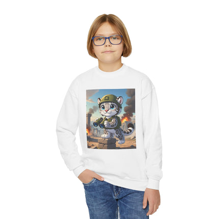 Snow Leopard Lookout Youth Crewneck Sweatshirt – Courage, Curiosity & High-Altitude Adventure