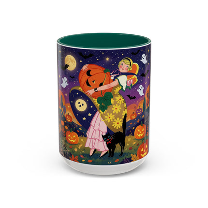 🎃🐈‍⬛ The Pumpkin Moon Embrace Colorful Mug – Whimsical Halloween Charm
