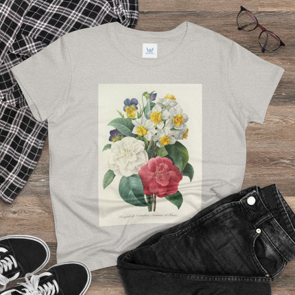 Choix des plus belles fleurs, Plate 015 by Pierre Joseph Redouté Women's Midweight Cotton Tee