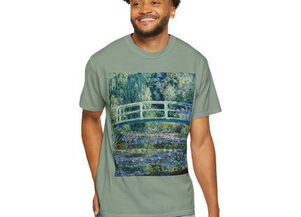 Water Lilies and Japanese Bridge by Claude Monet Unisex Garment-Dyed T-shirt