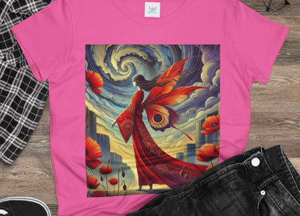 The Poppy Fairy in the Wind Cotton Tee