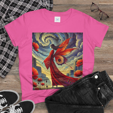 The Poppy Fairy in the Wind Cotton Tee