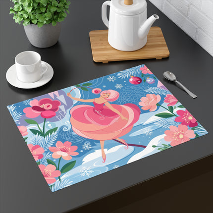 🌸❄️ The Winter Rose Dancer Placemat – Art Deco Christmas Fantasy