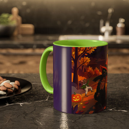 🐈‍⬛🎻 The Black Cat's Moonlit Melody Colorful Mug – Whimsical Halloween Music