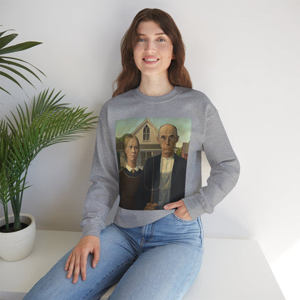 American Gothic by Grant Wood Heavy Blend™ Crewneck Sweatshirt