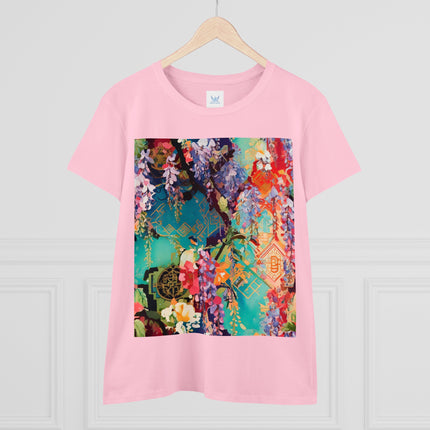 Golden Wisteria Symphony Women's Midweight Cotton Tee