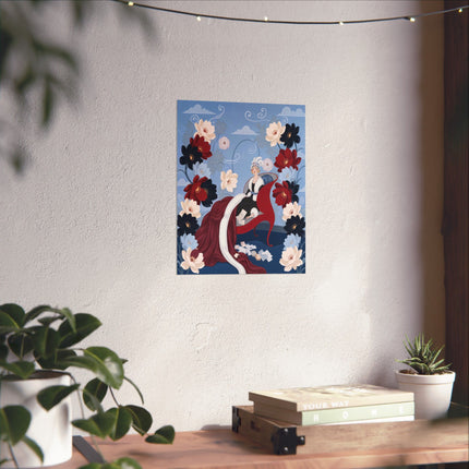💌🌺 The Lady Of The Love Letters Matte Vertical Poster – Art Deco Romantic Elegance
