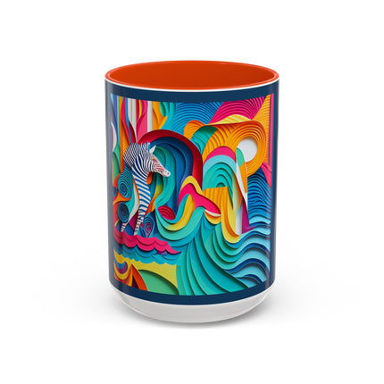Surfing Zebra Colorful Mugs (11oz, 15oz)