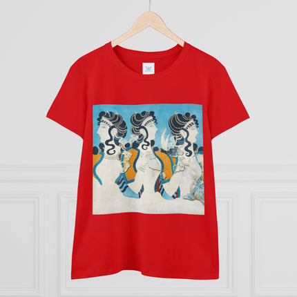 Reproduction of Ladies in Blue by Emile Gilliéron Women's Midweight Cotton Tee