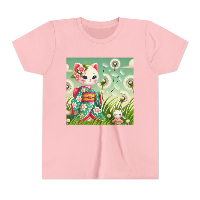 Geisha Kitten and the Dandelion Wish Youth Short Sleeve Tee