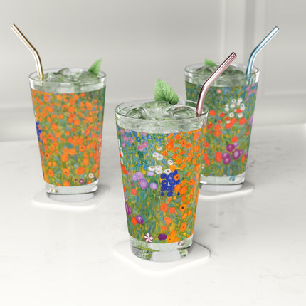 Cottage Garden by Gustav Klimt Glass, 16oz