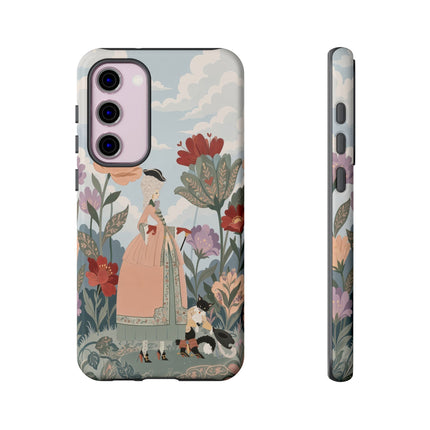 🌹🐈 The Lady And Puss In Boots Phone Case – Art Deco Floral Whimsy