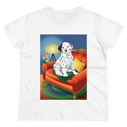 A Dalmatian's Cozy Corner Women's Midweight Cotton Tee