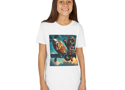 Parachuting Cat Commando Youth Short Sleeve Tee