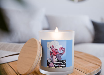 Goddess of the Swirling Sea Frosted Glass Candle, 11oz