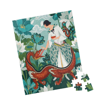 🐉🌿 The Dragon Keeper Puzzle – Art Deco Floral Fantasy