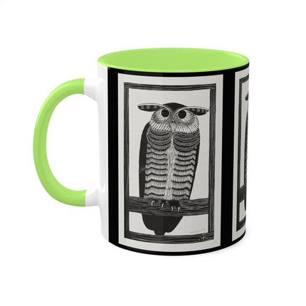 Horned Owl by Samuel Jessurun de Mesquita Colorful Mugs, 11oz