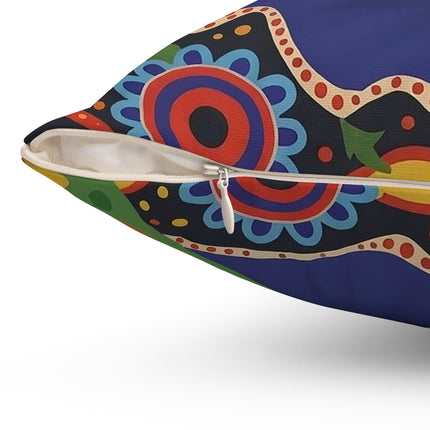 🏮🎃 The Lady Of Halloween Lanterns Square Pillow – Colorful Art Deco Halloween Charm