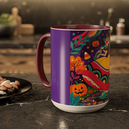 🌙🎃 The Lady Of Moonbeam Hollow Colorful Mug – Whimsical Halloween Charm
