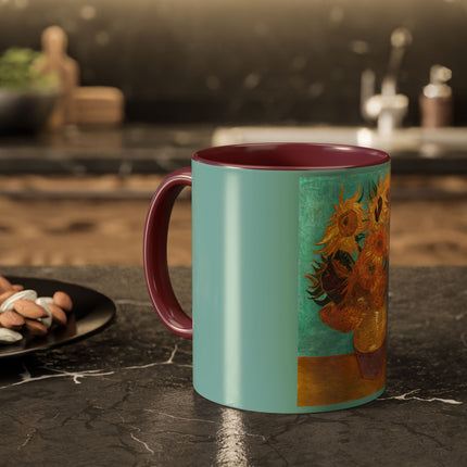 Vase with Twelve Sunflowers by Vincent van Gogh Colorful Mugs (11oz, 15oz)