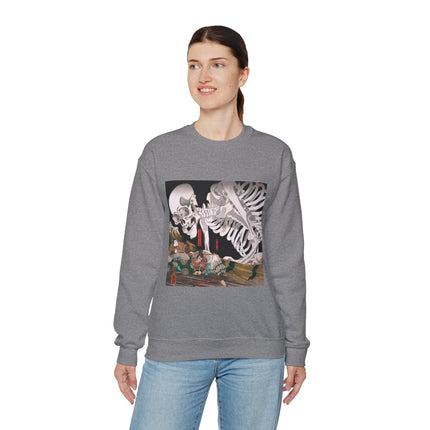 Mitsukuni Defying the Skeleton Spectre by Utagawa Kuniyoshi Heavy Blend™ Crewneck Sweatshirt