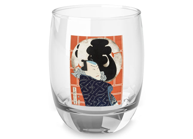 The Actor Bandō Hikosaburō V and the Mo troupe by Tsukioka Yoshitoshi Whiskey Glass