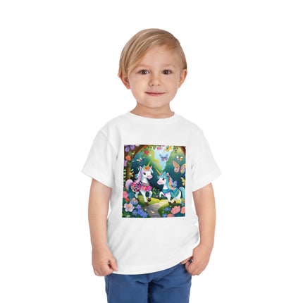 Baby Unicorns and Fluttering Butterflies Toddler Short Sleeve Tee