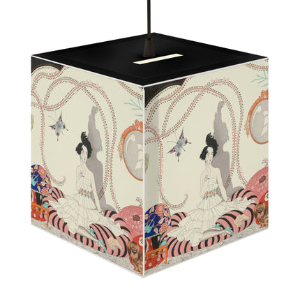 Minhuit … ou l’appartement a la mode by George Barbier Light Cube Lamp