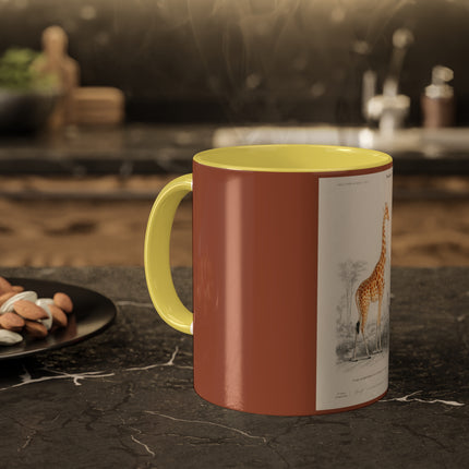 Giraffe by Charles Dessalines D' Orbigny Colorful Mugs, 11oz