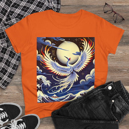 Majestic White Crane Cotton Tee