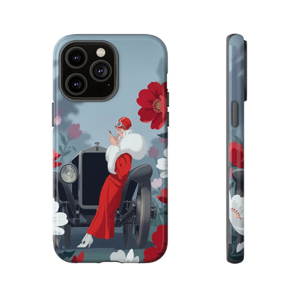 🚗🌺 The Lady Of The Grand Touring Car Phone Case – Art Deco Motoring Elegance
