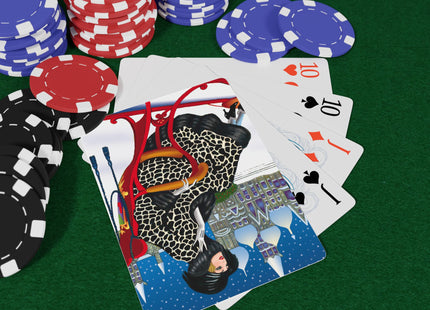 Elegant Winter Woman in Sleigh Playing Cards